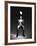 Low Section View of a Soccer Player Jumping in Mid Air to Head a Soccer Ball-null-Framed Photographic Print