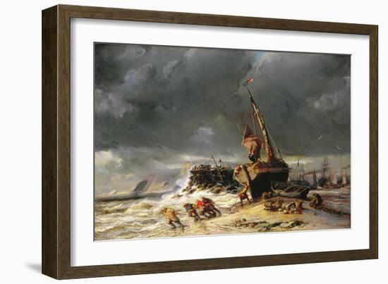 Low Tide, 1861-Louis Eugene Gabriel Isabey-Framed Giclee Print