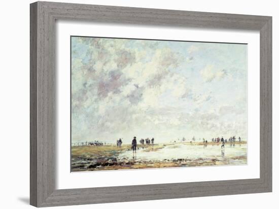 Low Tide at Etaples, 1886-Eugène Boudin-Framed Giclee Print