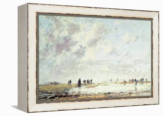 Low Tide at Etaples, 1886-Eugène Boudin-Framed Premier Image Canvas