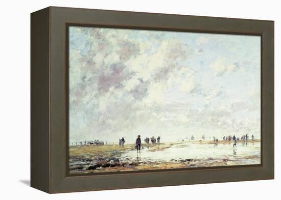 Low Tide at Etaples, 1886-Eugène Boudin-Framed Premier Image Canvas