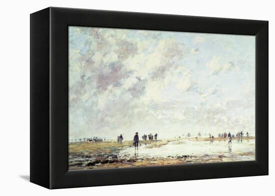 Low Tide at Etaples, 1886-Eugène Boudin-Framed Premier Image Canvas