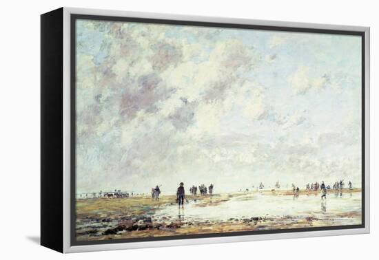 Low Tide at Etaples, 1886-Eugène Boudin-Framed Premier Image Canvas