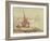 Low Tide at Greenwich (Brown Ink & Wash on Paper)-Thomas Rowlandson-Framed Giclee Print