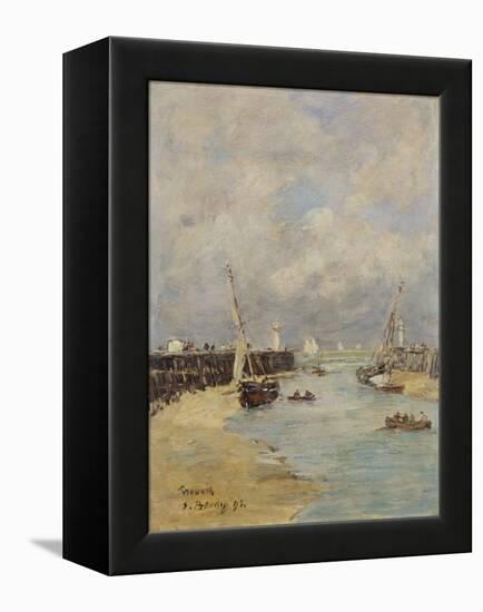 Low Tide at Trouville, 1895-Eugène Boudin-Framed Premier Image Canvas