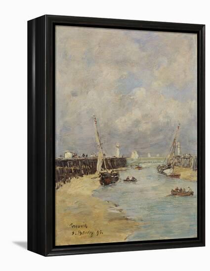 Low Tide at Trouville, 1895-Eugène Boudin-Framed Premier Image Canvas