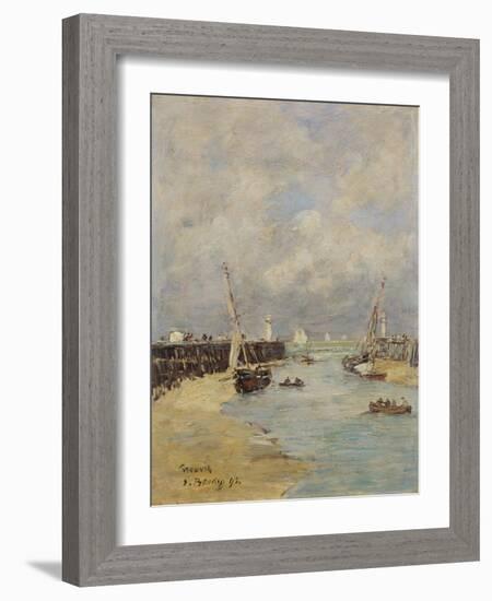 Low Tide at Trouville, 1895-Eugène Boudin-Framed Giclee Print