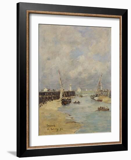 Low Tide at Trouville, 1895-Eugène Boudin-Framed Giclee Print