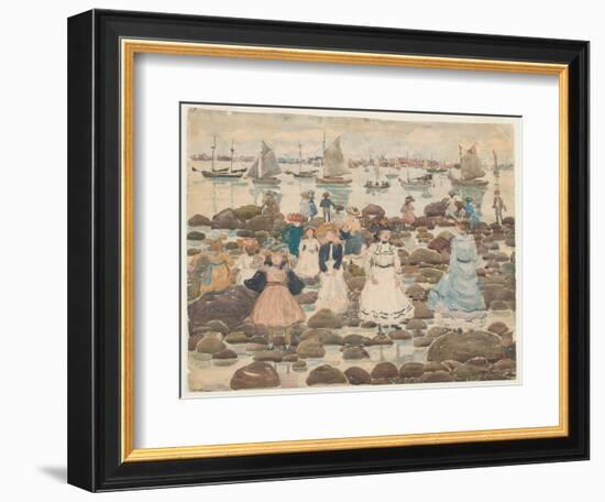 Low Tide, Beachmont, C.1902 (W/C over Graphite on Paper)-Maurice Brazil Prendergast-Framed Giclee Print