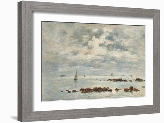 Low Tide, Saint Vaast La Hougue, 1892-Eugène Boudin-Framed Giclee Print