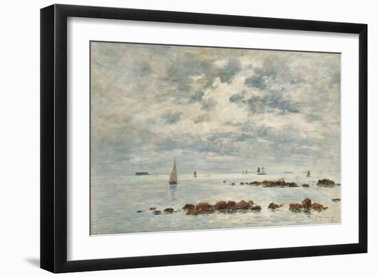 Low Tide, Saint Vaast La Hougue, 1892-Eugène Boudin-Framed Giclee Print