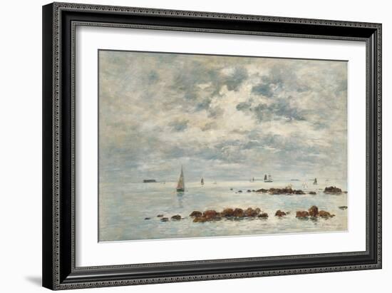 Low Tide, Saint Vaast La Hougue, 1892-Eugène Boudin-Framed Giclee Print