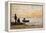 Low Tide - Shore and Fishermen at Sunset-Eugène Boudin-Framed Premier Image Canvas