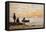 Low Tide - Shore and Fishermen at Sunset-Eugène Boudin-Framed Premier Image Canvas