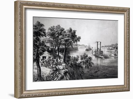 Low Water in the Mississippi, Pub. by Currier and Ives, 1867-Frances Flora Bond Palmer-Framed Giclee Print