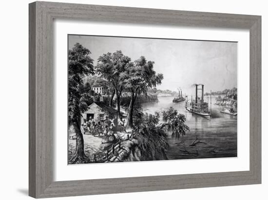 Low Water in the Mississippi, Pub. by Currier and Ives, 1867-Frances Flora Bond Palmer-Framed Giclee Print