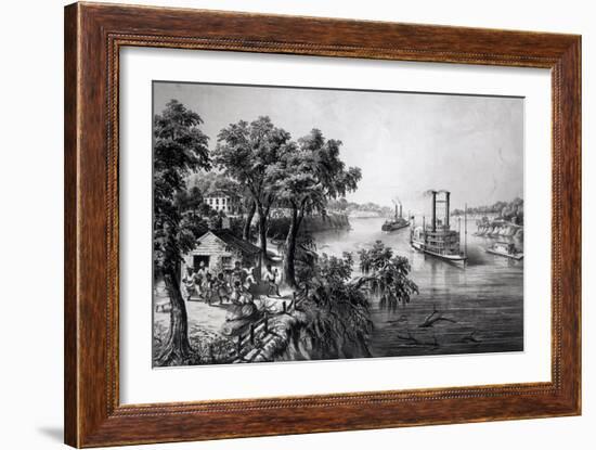 Low Water in the Mississippi, Pub. by Currier and Ives, 1867-Frances Flora Bond Palmer-Framed Giclee Print