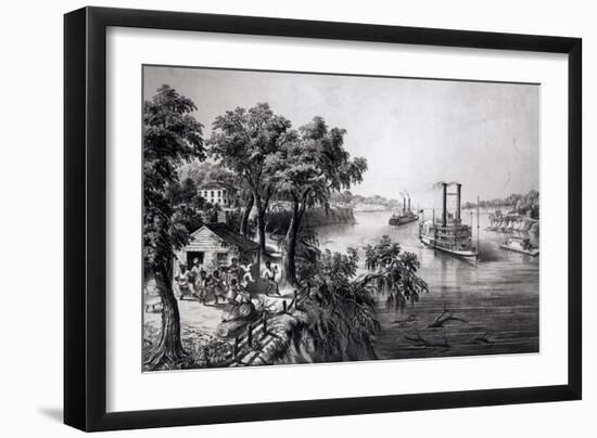Low Water in the Mississippi, Pub. by Currier and Ives, 1867-Frances Flora Bond Palmer-Framed Giclee Print