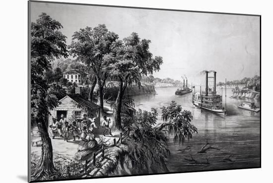 Low Water in the Mississippi, Pub. by Currier and Ives, 1867-Frances Flora Bond Palmer-Mounted Giclee Print