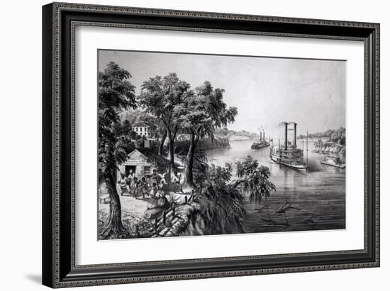 Low Water in the Mississippi, Pub. by Currier and Ives, 1867-Frances Flora Bond Palmer-Framed Giclee Print