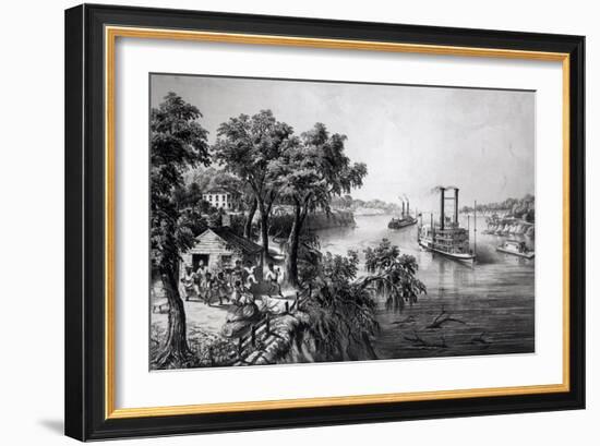 Low Water in the Mississippi, Pub. by Currier and Ives, 1867-Frances Flora Bond Palmer-Framed Giclee Print