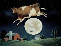 Cow Jumps over the Moon-Lowell Herrero-Framed Art Print