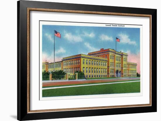 Lowell, Massachusetts, Exterior View of the Lowell Textile Institute-Lantern Press-Framed Art Print