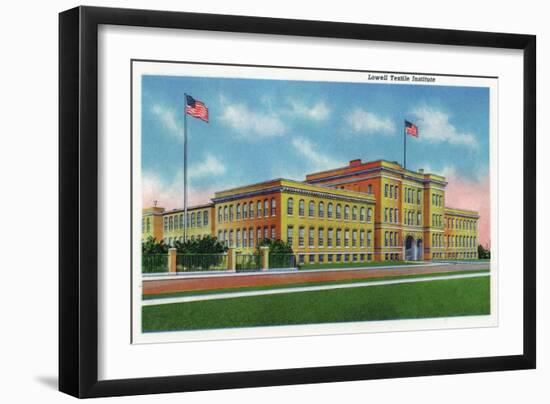Lowell, Massachusetts, Exterior View of the Lowell Textile Institute-Lantern Press-Framed Art Print
