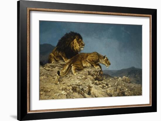 Lowen auf dem Raubzuge-Julius Hugo Bergmann-Framed Giclee Print