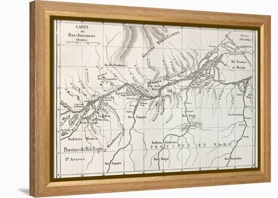 Lower Amazon Basin Old Map. Created By Erhard, Published On Le Tour Du Monde, Paris, 1867-marzolino-Framed Stretched Canvas