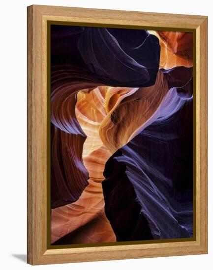 Lower Antelope Canyon Shows a Rainbow of Colors When Light Bounces Off the Sandstone-Miles Morgan-Framed Premier Image Canvas