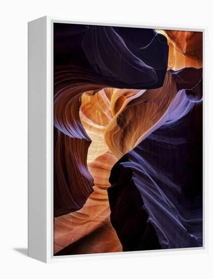 Lower Antelope Canyon Shows a Rainbow of Colors When Light Bounces Off the Sandstone-Miles Morgan-Framed Premier Image Canvas