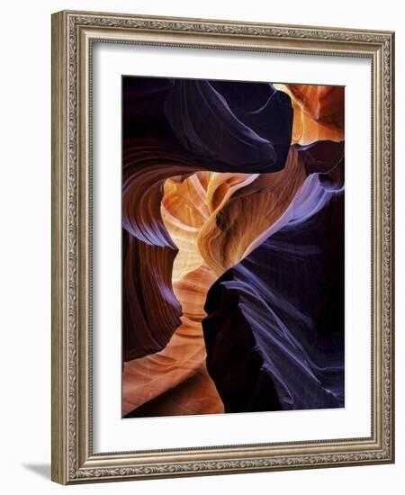 Lower Antelope Canyon Shows a Rainbow of Colors When Light Bounces Off the Sandstone-Miles Morgan-Framed Photographic Print