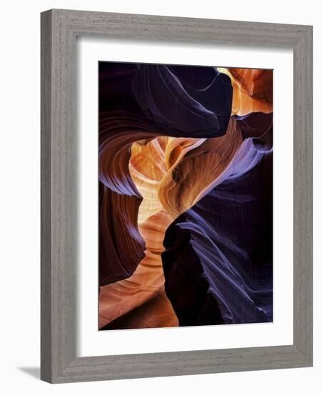 Lower Antelope Canyon Shows a Rainbow of Colors When Light Bounces Off the Sandstone-Miles Morgan-Framed Photographic Print