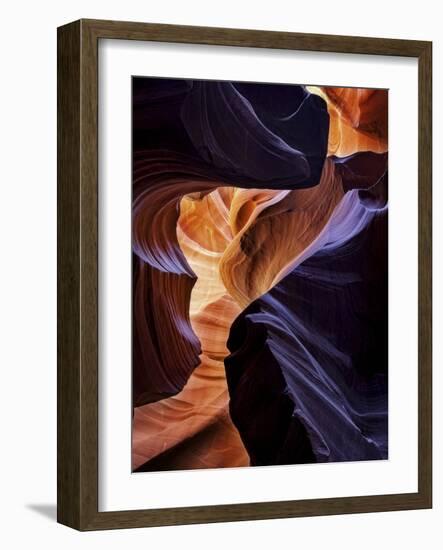 Lower Antelope Canyon Shows a Rainbow of Colors When Light Bounces Off the Sandstone-Miles Morgan-Framed Photographic Print