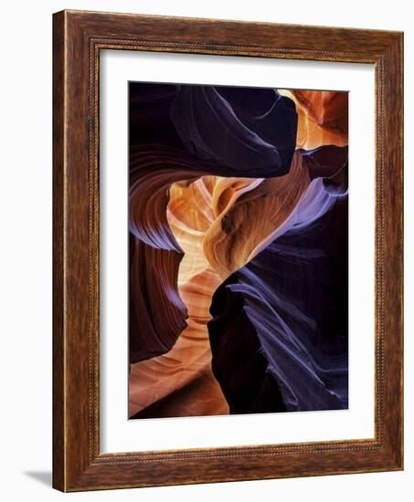 Lower Antelope Canyon Shows a Rainbow of Colors When Light Bounces Off the Sandstone-Miles Morgan-Framed Photographic Print