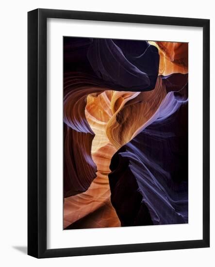 Lower Antelope Canyon Shows a Rainbow of Colors When Light Bounces Off the Sandstone-Miles Morgan-Framed Photographic Print