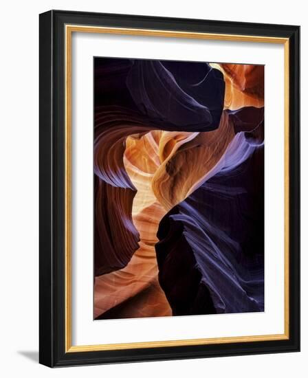 Lower Antelope Canyon Shows a Rainbow of Colors When Light Bounces Off the Sandstone-Miles Morgan-Framed Photographic Print