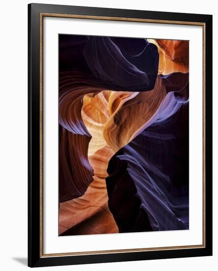 Lower Antelope Canyon Shows a Rainbow of Colors When Light Bounces Off the Sandstone-Miles Morgan-Framed Photographic Print