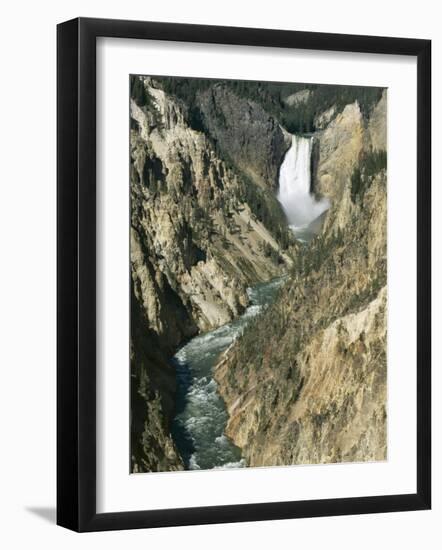 Lower Falls 94M High, Grand Canyon of the Yellowstone River, Yellowstone National Park, Wyoming-Tony Waltham-Framed Photographic Print