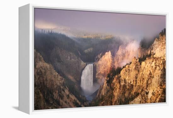 Lower Falls at sunrise from Artist Point, Yellowstone National Park.-Adam Jones-Framed Premier Image Canvas