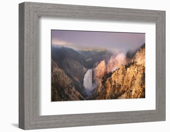 Lower Falls at sunrise from Artist Point, Yellowstone National Park.-Adam Jones-Framed Photographic Print