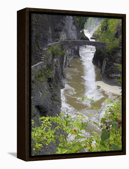 Lower Falls in Letchworth State Park, Rochester, New York State, USA-Richard Cummins-Framed Premier Image Canvas