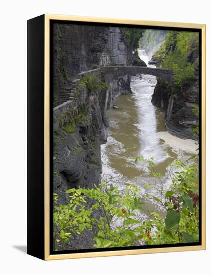 Lower Falls in Letchworth State Park, Rochester, New York State, USA-Richard Cummins-Framed Premier Image Canvas