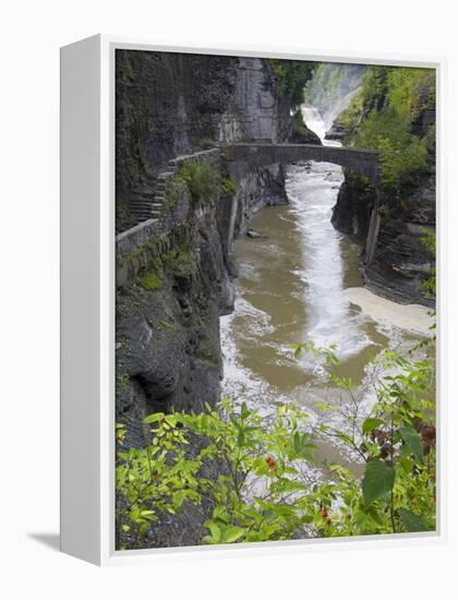 Lower Falls in Letchworth State Park, Rochester, New York State, USA-Richard Cummins-Framed Premier Image Canvas