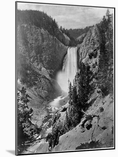 Lower Falls in the Grand Canyon of the Yellowstone-Library of Congress-Mounted Photographic Print