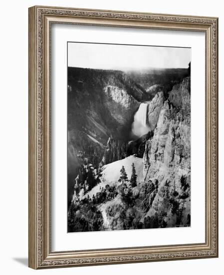 Lower Falls of the Yellowstone Recorded by Pioneer Photographer William Henry Jackson-null-Framed Photographic Print