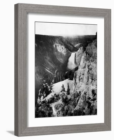 Lower Falls of the Yellowstone Recorded by Pioneer Photographer William Henry Jackson-null-Framed Photographic Print