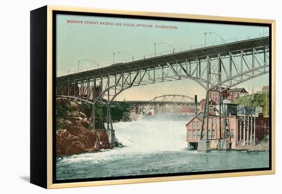 Lower Falls, Spokane, Washington-null-Framed Stretched Canvas