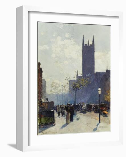 Lower Fifth Avenue, 1890-Childe Hassam-Framed Giclee Print